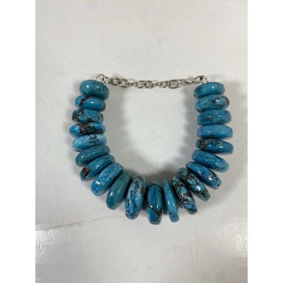 Vintage Native American Navajo Turquoise Necklace & Bracelet Set - Picture 2 of 9